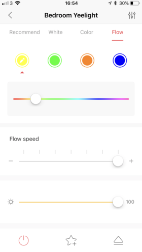 flow mode ampoule yeelight application iOS